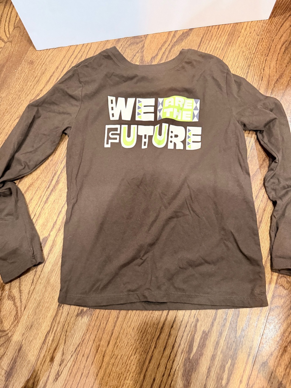 Kids Long Sleeve Tee - Brown "We Are The Future"